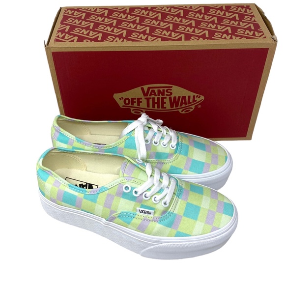 VANS Authentic Platform Shoes Pastel Picnic Canvas Multi Women Size VN0A5KXXPP5 - Picture 9 of 12